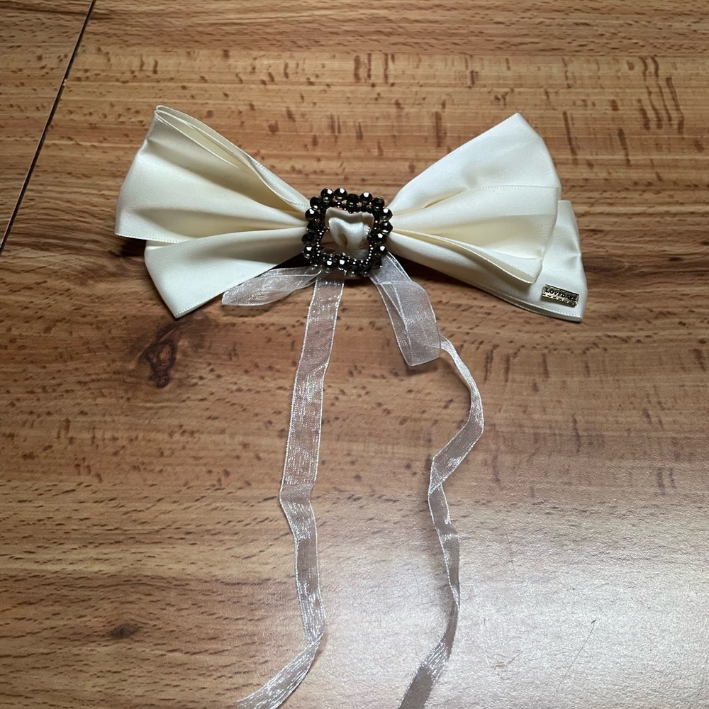 Satin Buckle Bow French Barrette Hair Clip